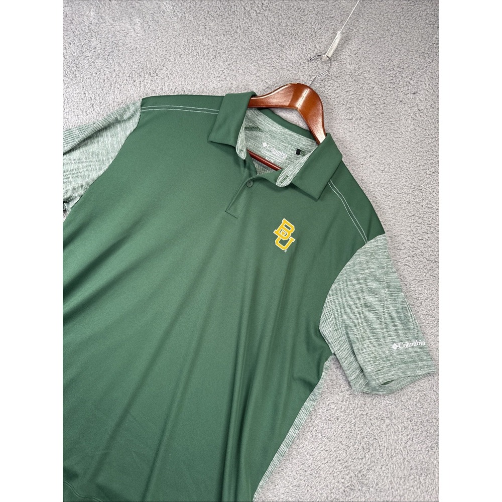 BU Baylor Bears Polo Shirt Mens XL‎ NCAA Short Sleeve Green Columbia Golf